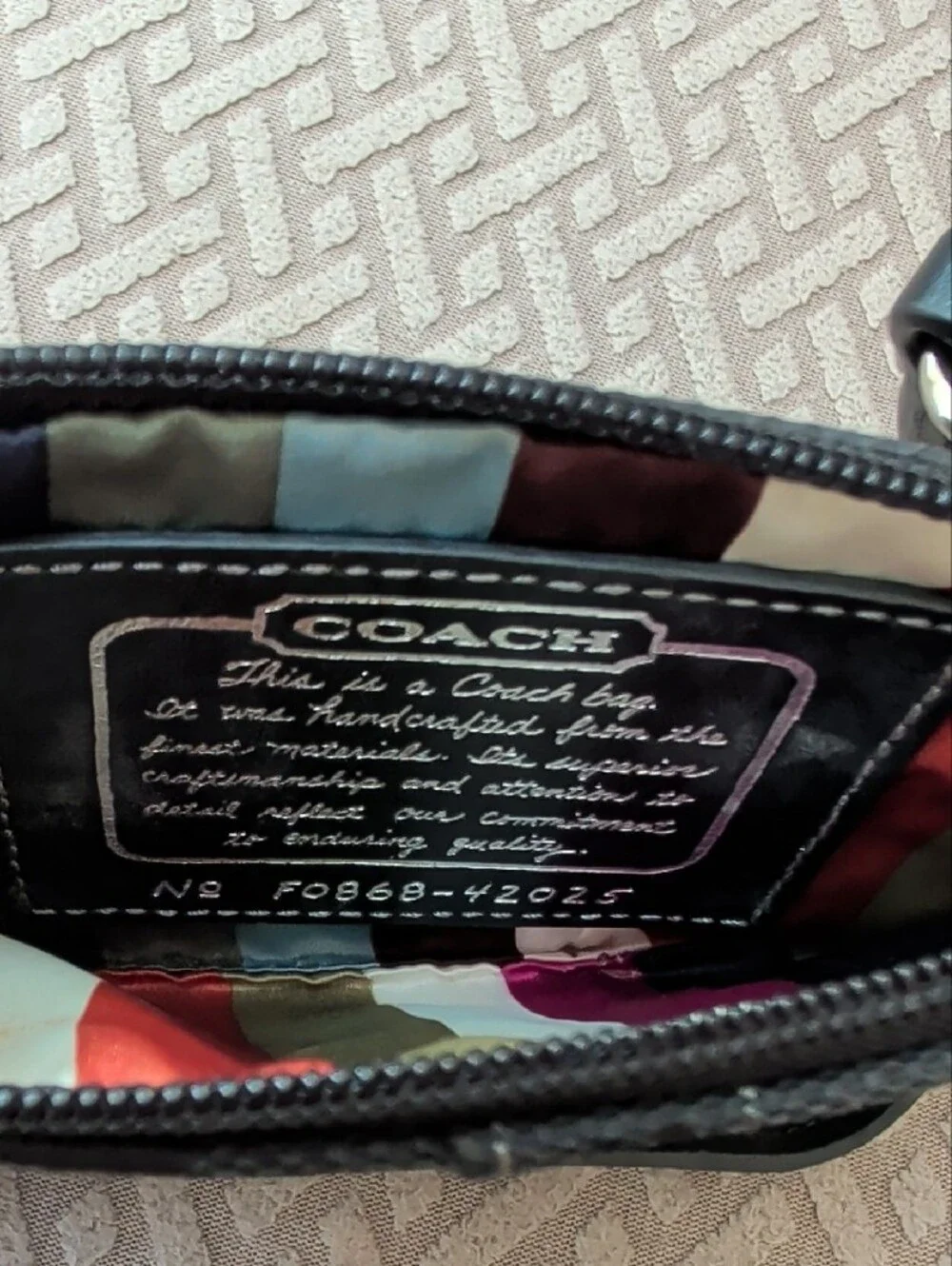 Coach Legacy 65th Anniversary Black Signature Canvas Striped Wristlet NWOT